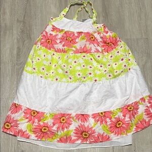 Floral Halter Dress in Pink and Green